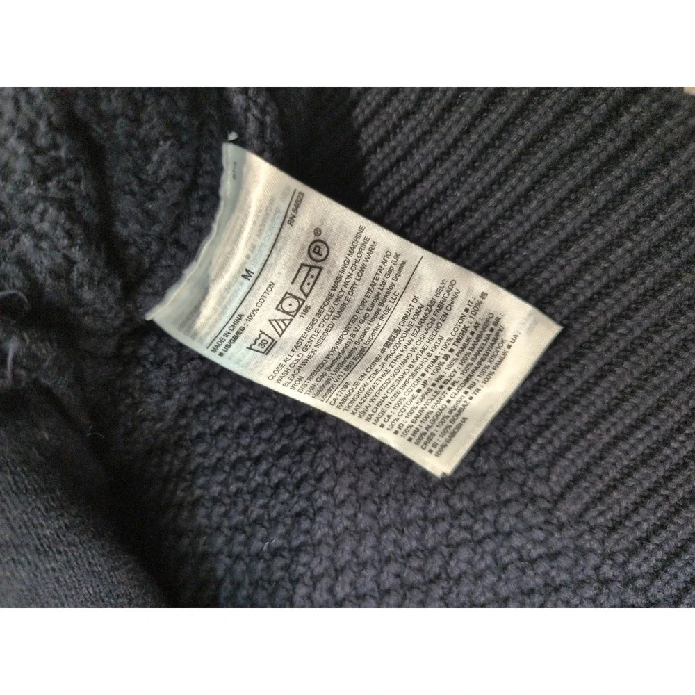 Banana Republic Mens Navy Blue Cable Knit Button‎ Front Cardigan Sweater Size M